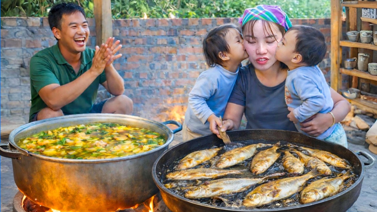 Harvesting super sweet longan, roasting duck to sell at the market, and cooking for my children