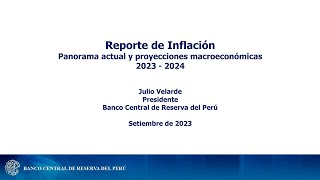 Presentación del Reporte de Inflación Setiembre 2023