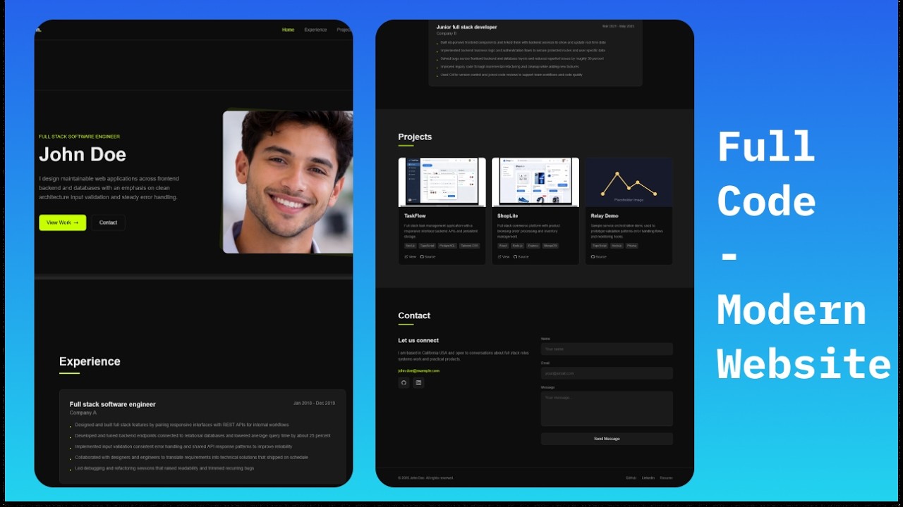 Build a Minimal Developer Portfolio Website (Next.js + Tailwind CSS ...