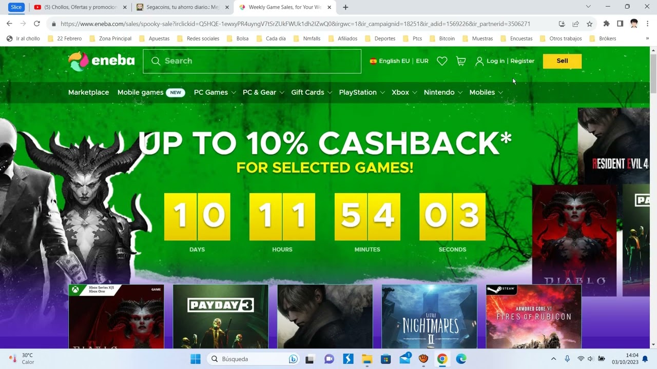 Ofertas de Cashback en Juegos