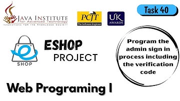 Program the Admin Sign-In Process with Verification Code | Task 40 | Eshop Project | JIAT