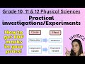 Physical sciences practical investigationexperiments for grade 1012