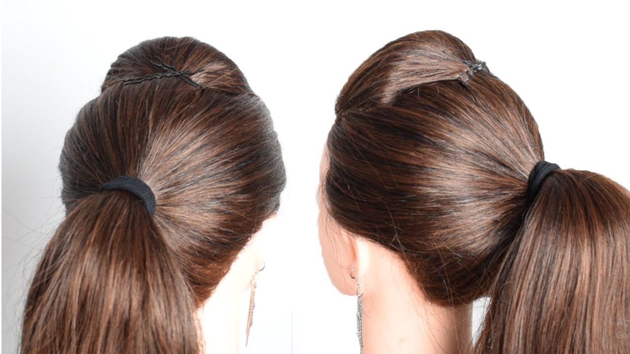 Pony Hairstyle with Front Puff | Front Puff Hairstyle | Pony Hairstyle ...
