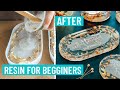 HOW TO MAKE A RESIN TRAY Using A Mold + DIY COASTERS! FOR BEGINNERS STEP BY STEP! with cricut