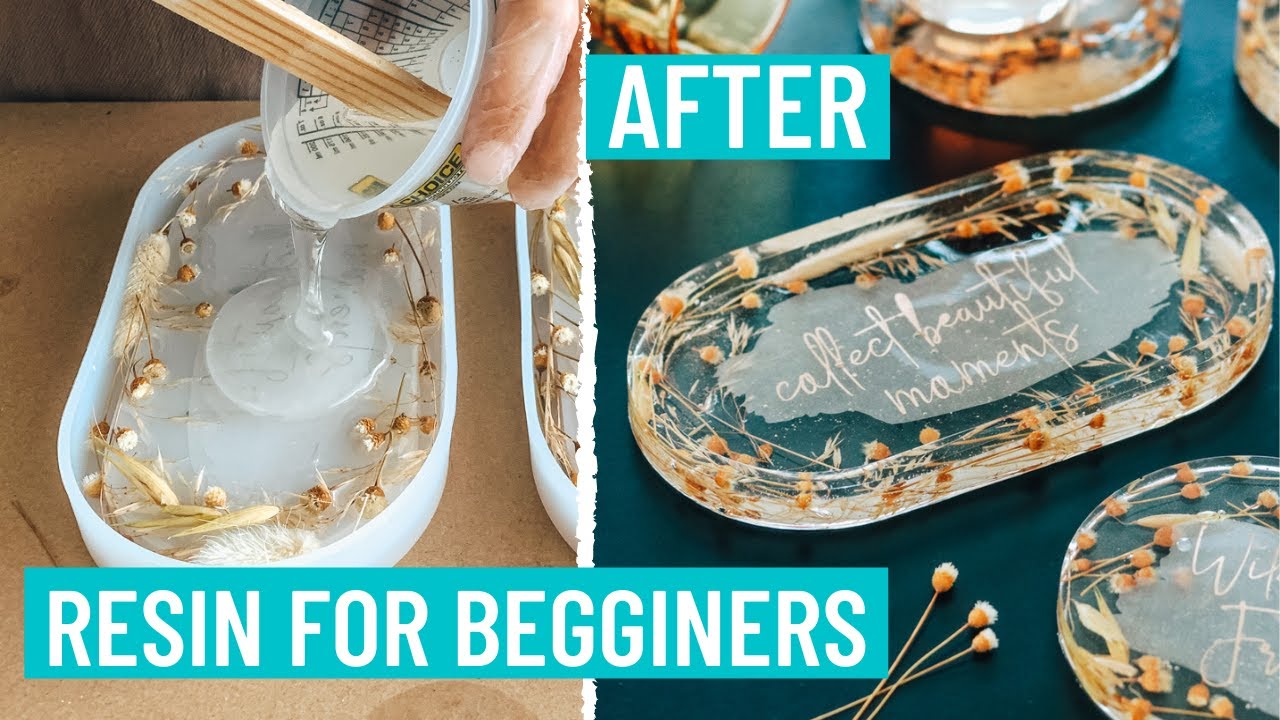 HOW TO MAKE A RESIN TRAY Using A Mold + DIY COASTERS! FOR BEGINNERS STEP BY  STEP! with cricut 