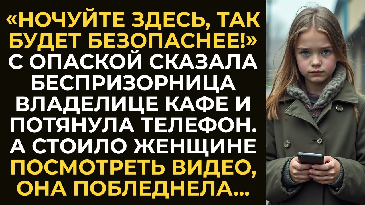 «Ночуйте здесь, так будет безопаснее!» — сказала беспризорница владелице кафе и потянула телефон…
