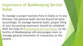 Bookkeeping Service Dubai