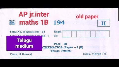 AP jr.intermediate Mathematics 1B 2020 paper TM ||previous question paper important questions||
