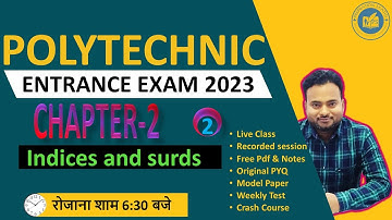 Maths Chapter2 : surds and indices | Polytechnic 2023 | Maths important Question | prepration saathi