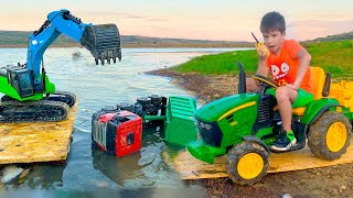 Darius learns road rules using excavator to save cars from water