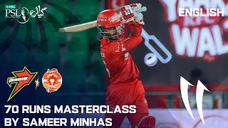 70 Runs Masterclass by Sameer Minhas 👏 | Rawalpindiz vs Islamabad United | M 12 | HBL PSL 11 | MZB1K