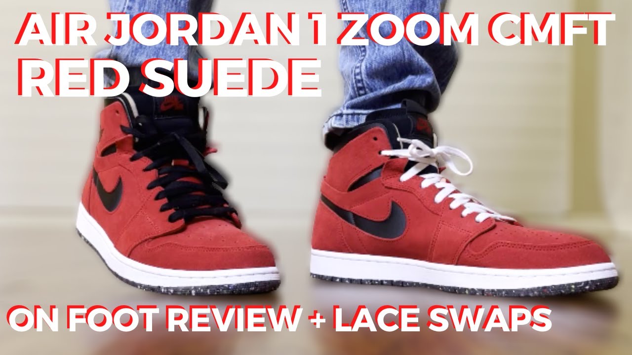 Air Jordan 1 Air CMFT "Gym Red" or "Red Suede" Review, On Feet & Swap! - YouTube
