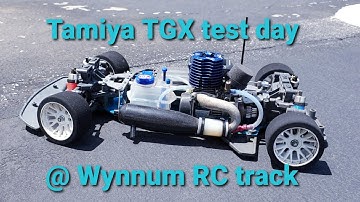 Tamiya TGX mk1 w/OS max 18cv-rx, Test day @ Wynnum RC track, Vintage Nitro RC car. RC shakedown