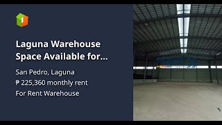 Laguna Warehouse Space Available for Lease