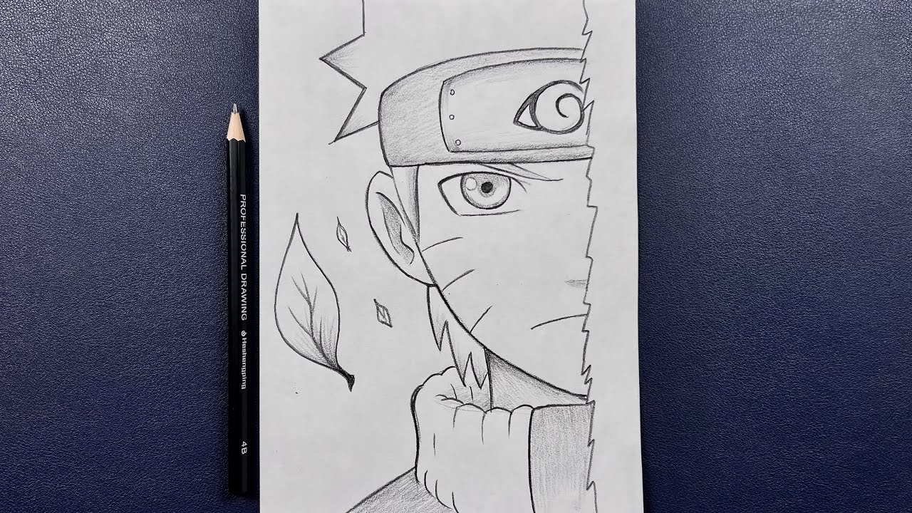 Drawing Naruto Style Face Sketch by AmirreaTheArtist