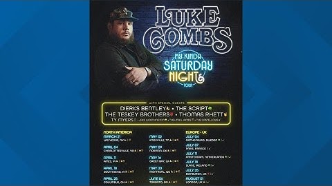 Thumbnail of Luke Combs bringing 'My Kinda Saturday Night Tour' to Ames