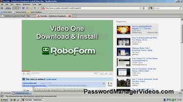 RoboForm Download And Install - Video One
