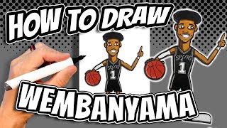How to Draw Victor Wembanyama for Kids - San Antonio Spurs NBA Basketball Player