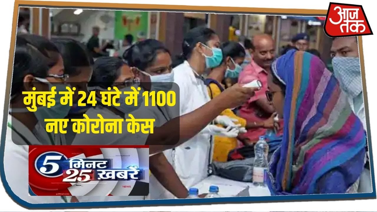 Mumbai में 24 घंटे में 1100 नए कोरोना केस I 5 Minute 25 Khabaren I June 25, 2020