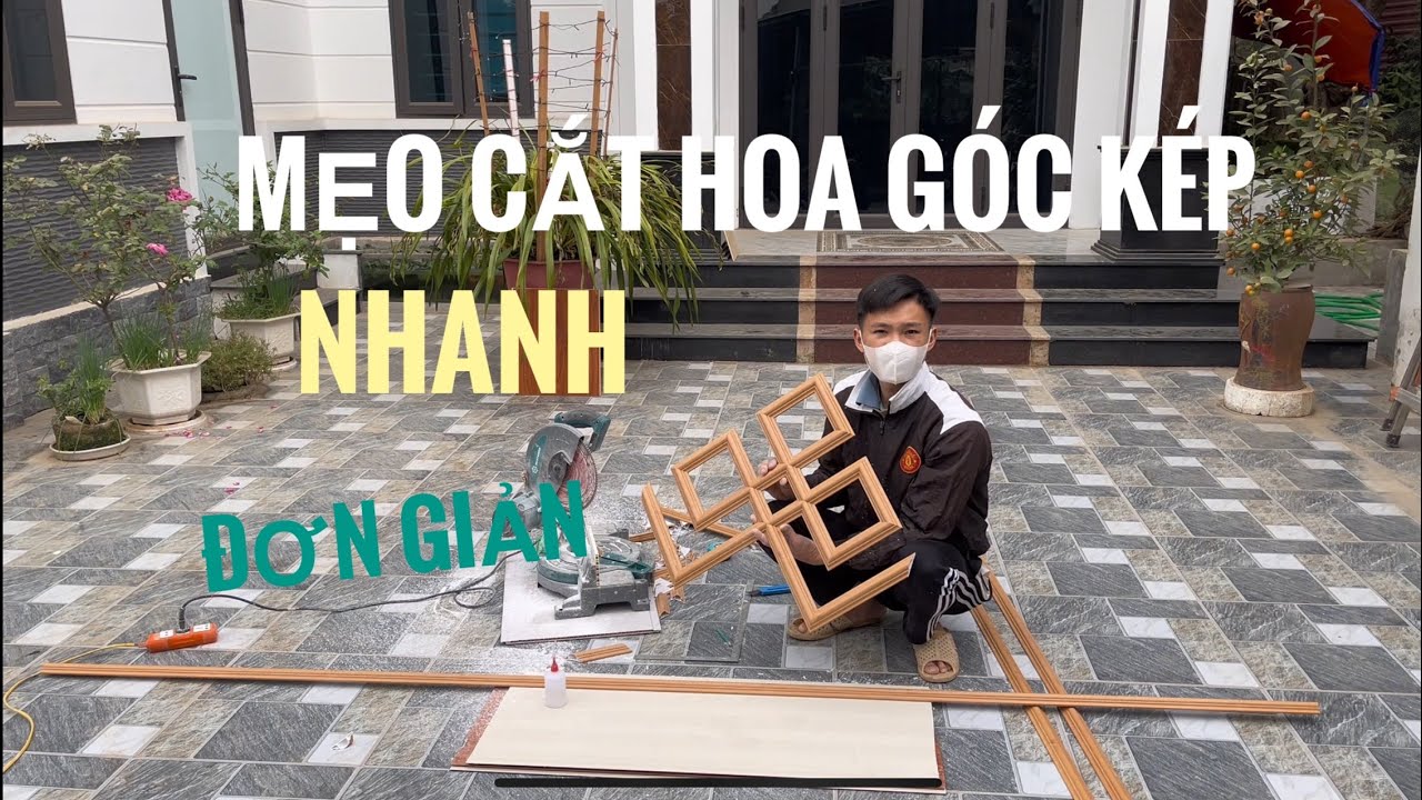 Cách cắt hoa góc kép trần nhựa nano, cách cắt phào chỉ Trần nhựa nano