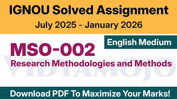 IGNOU MSO 002 Solved Assignment 2025-26 English Medium PDF Download | MSO: MA Sociology 1st Year