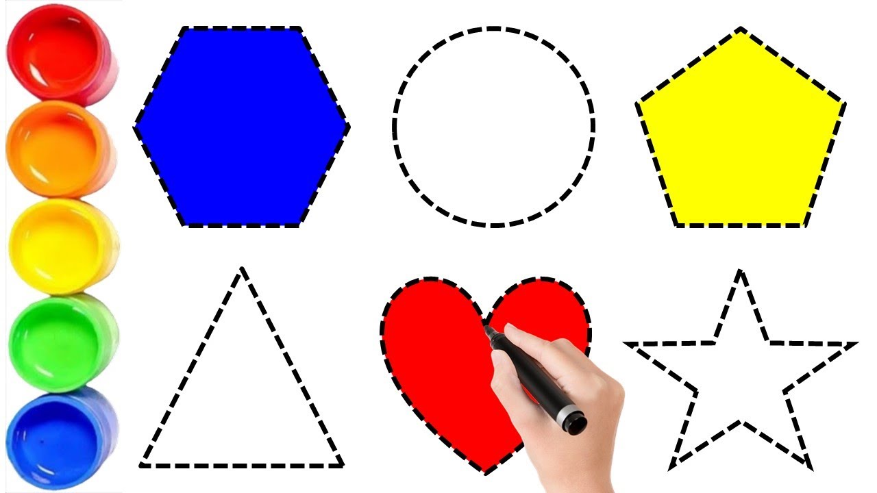 Shapes drawing activity learning video for preschool kids toddlers