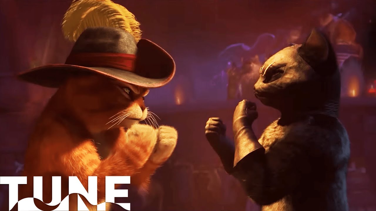 Dance Battle with Kitty Softpaws! | Salma Hayek & Antonio Banderas | Puss in Boots (2011) | TUNE