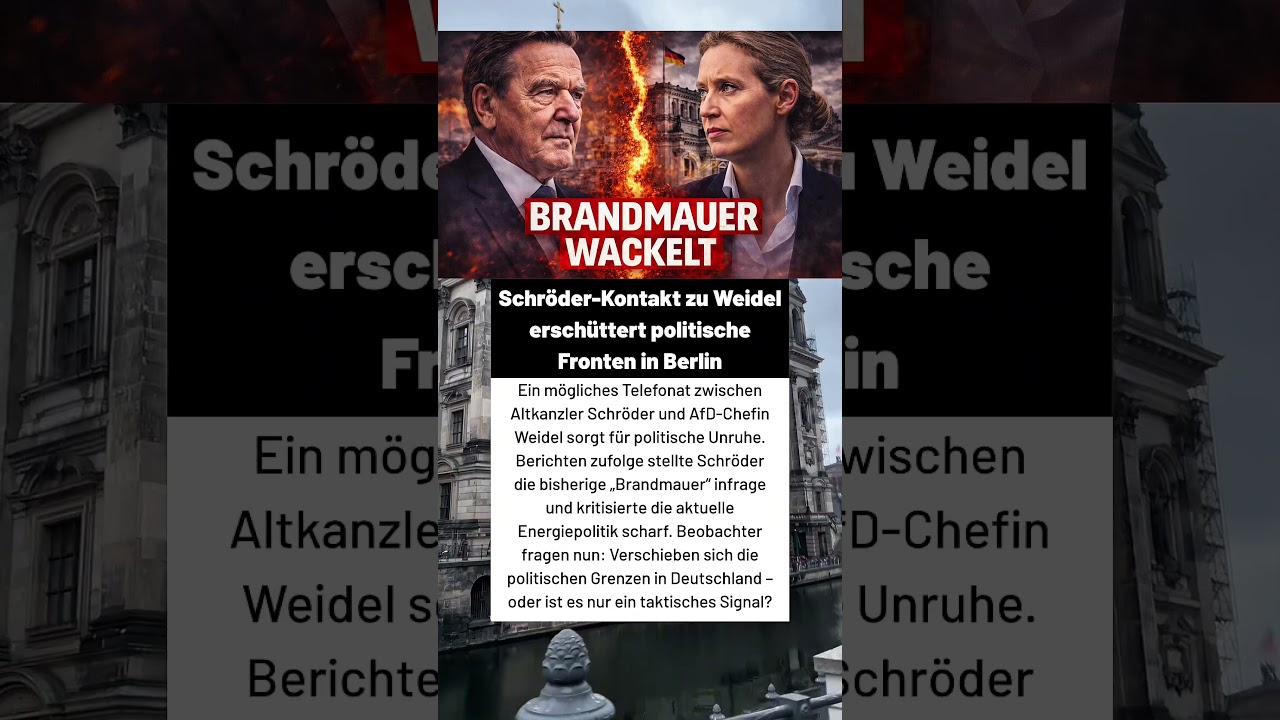 Brandmauer vor dem Aus? Schröder-Kontakt sorgt für Aufregung!
