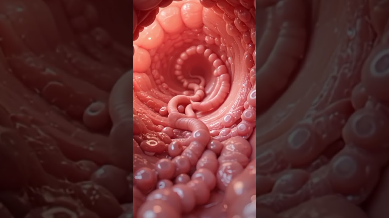 Realistic 3D Look Inside Worm Infested Gut!