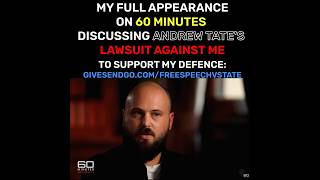 My full appearance on 60 MINUTES discussing Andrew Tate's lawsuit against me