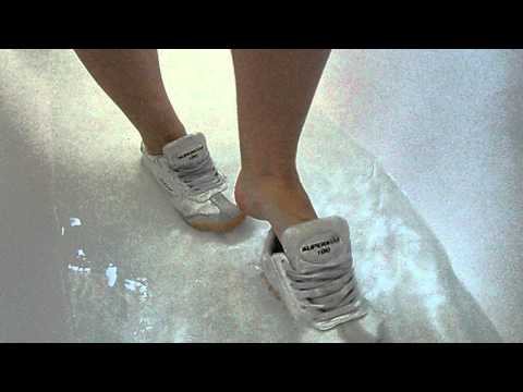 Playing in wet sneakers