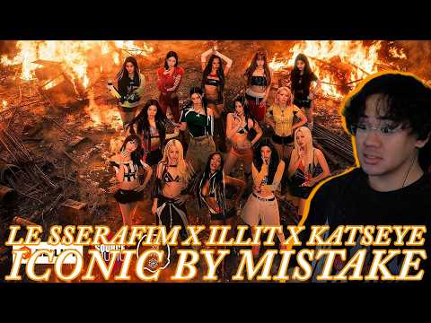 LE SSERAFIM (르세라핌) x ILLIT (아일릿) x KATSEYE (캣츠아이) | 'ICONIC BY MISTAKE' Official MV | REACTION