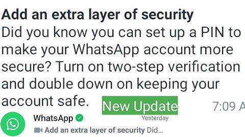 Add an extra layer of Security WhatsApp kia ha