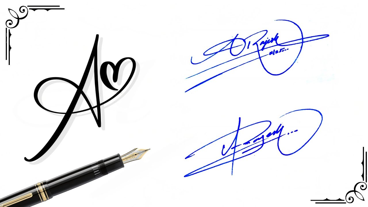 Stylish Signature Design with Letter A | Creative A Signature Ideas