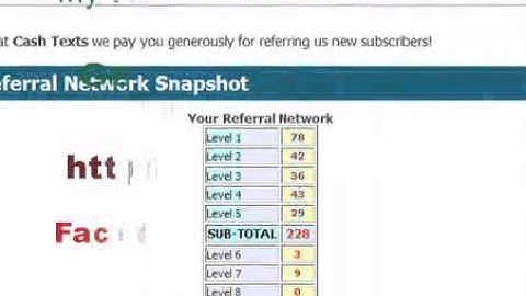 TEXT CASH NETWORK vs. Cash-Texts.com cashtexts MY NETWORK UPDATE Oct. 20,2011