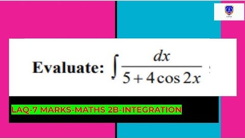 integral 1/ (5+4 cos 2x)  dx =