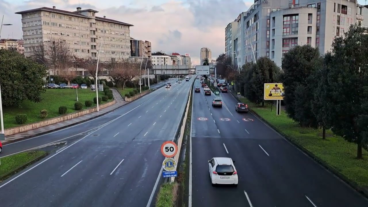 La Coruña enero 2024. Inmediaciones del hotel Exe Coruña y la terminal de autobuses