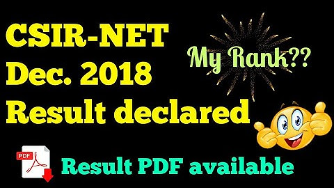 CSIR-NET Dec 2018 results declared..! congratulations to all who qualified ..:)