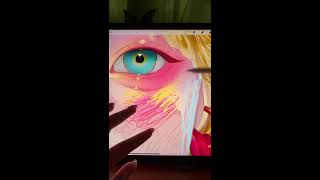 数位板绘画过程演示:精美眼睛细节刻画与手绘动画眼睛创作的彩色眼睛创作过程