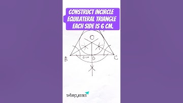 Construct Incircle of Equilateral triangle Each Side 6cm. #maths #education #shorts
