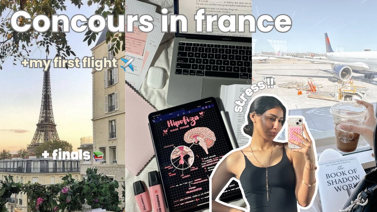 VLOG 🇫🇷 : Passing the Concours with me in france  📚 +اول مرة فالطيارة