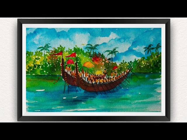 Kerala Boat Race Drawing Easy
