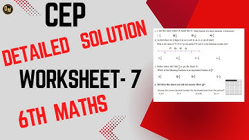 Class 6th Math |7th  Worksheet  Solution CEP | 2024 Competency Enhancement Plan| NAS |PSEB