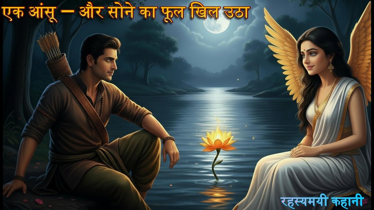 एक गंधर्वी उड़ गई — और एक शिकारी नदी किनारे    बैठा रहा... सोने के फूल के साथ 🌸