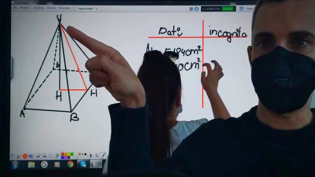 Risoluzione di un problema su una piramide regolare a base quadrangolare