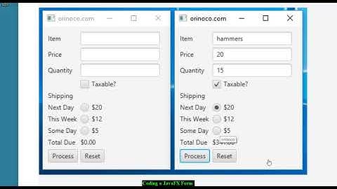 Coding a JavaFX Form