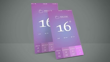 Photoshop CC Tutorial || Weather App Design || UX/UI Design