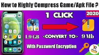 How to highly compress game / apk files on android | 1gb to 9 mb | one click me file compress karen