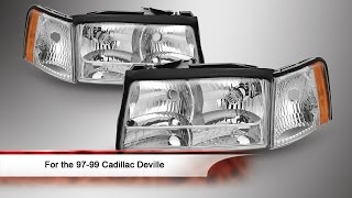 97-99 Cadillac Deville 4 Piece sets OEM Style Headlights With Corner Parking Lights