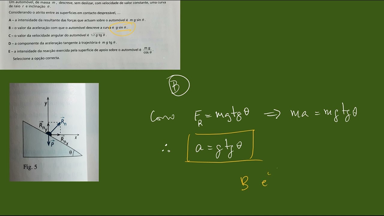 012 exercício 12 curvas em relevé Física 12º ano Preparação da Prova de exame